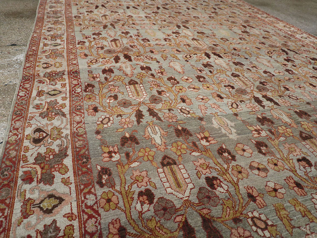 Antique Persian Bibikabad Wide Gallery Runner, No.30836 - Gsblank