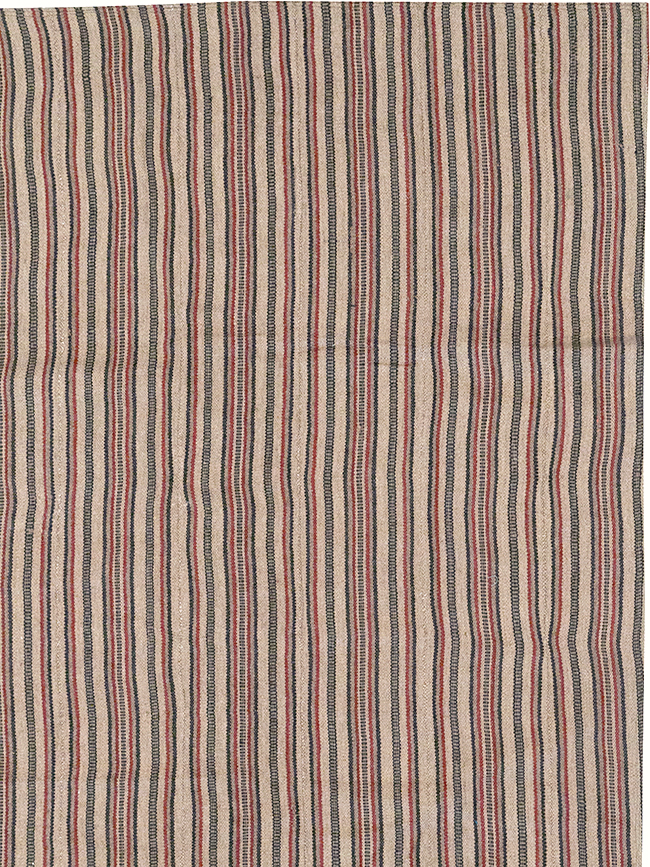 Vintage Persian Flatweave Kilim Room Size Carpet, No.30843 - Gsblank