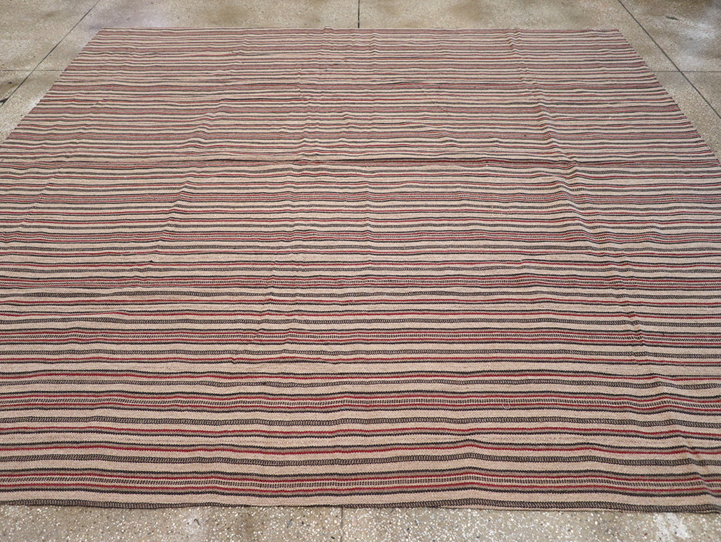 Vintage Persian Flatweave Kilim Room Size Carpet, No.30843 - Gsblank