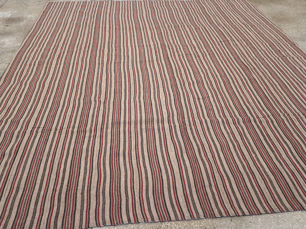 Vintage Persian Flatweave Kilim Room Size Carpet, No.30843 - Gsblank