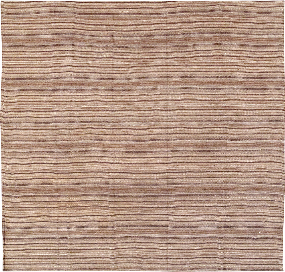 Vintage Persian Flatweave Kilim Square Room Size Carpet, No.30844 - Gsblank