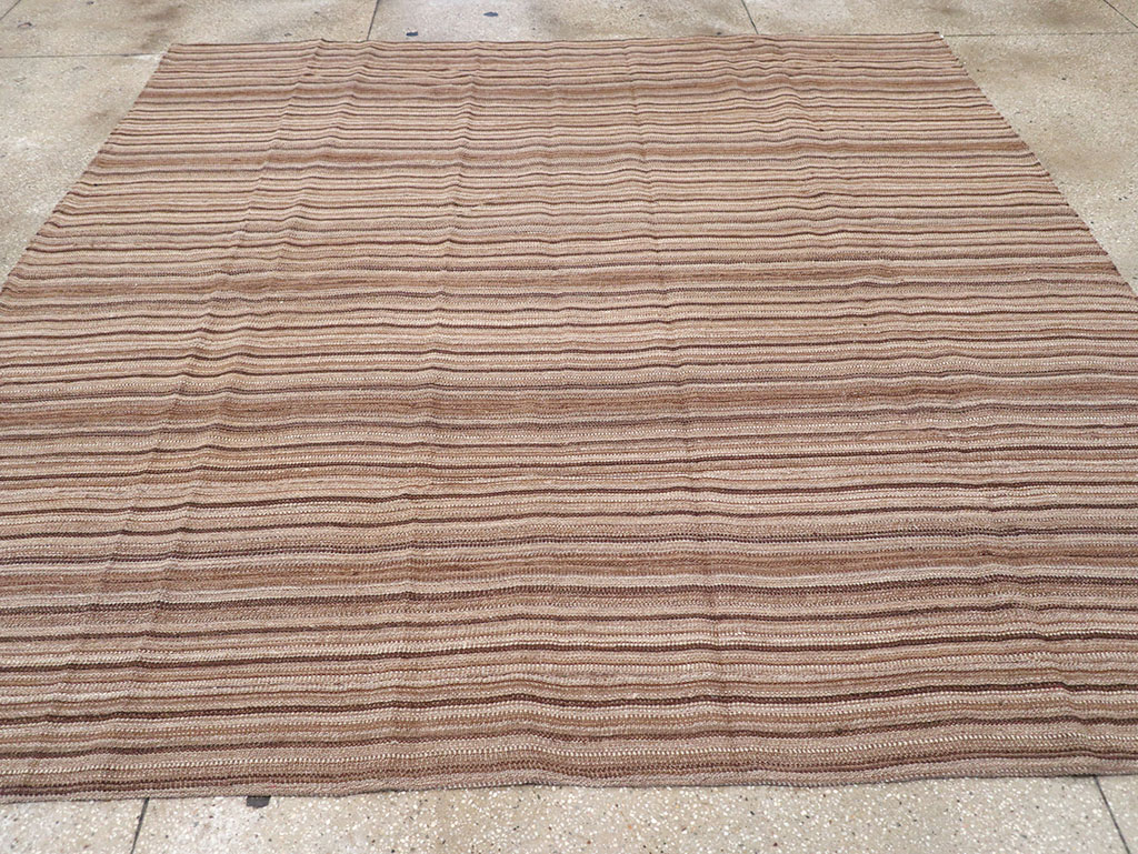 Vintage Persian Flatweave Kilim Square Room Size Carpet, No.30844 - Gsblank