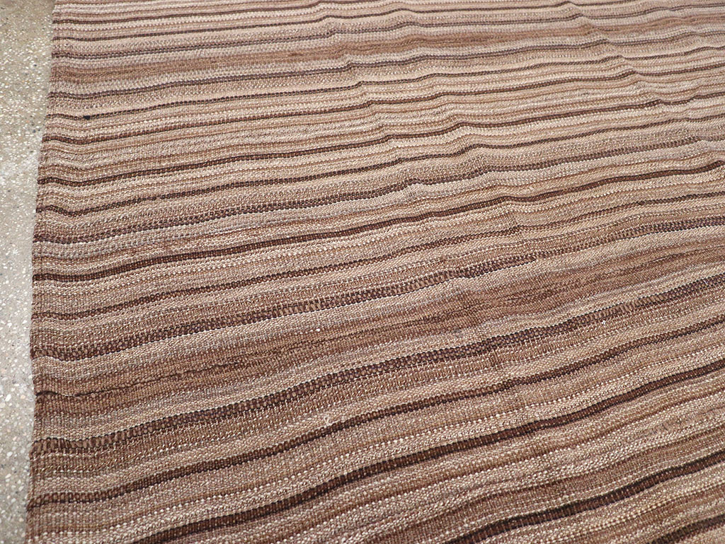 Vintage Persian Flatweave Kilim Square Room Size Carpet, No.30844 - Gsblank