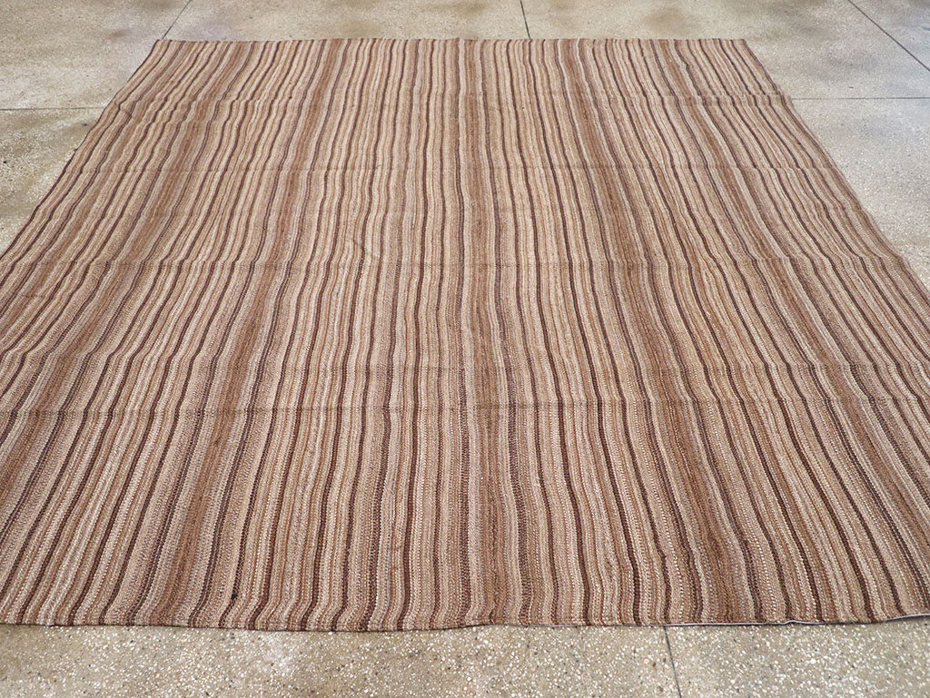 Vintage Persian Flatweave Kilim Square Room Size Carpet, No.30844 - Gsblank