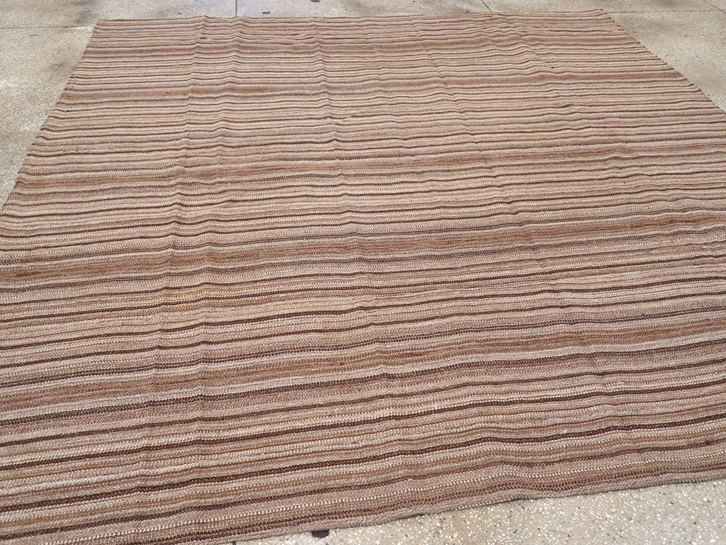 Vintage Persian Flatweave Kilim Square Room Size Carpet, No.30844 - Gsblank