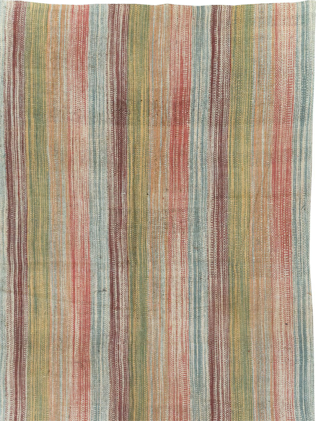 Modern Turkish Flatweave Room Size Carpet, No.30845 - Gsblank