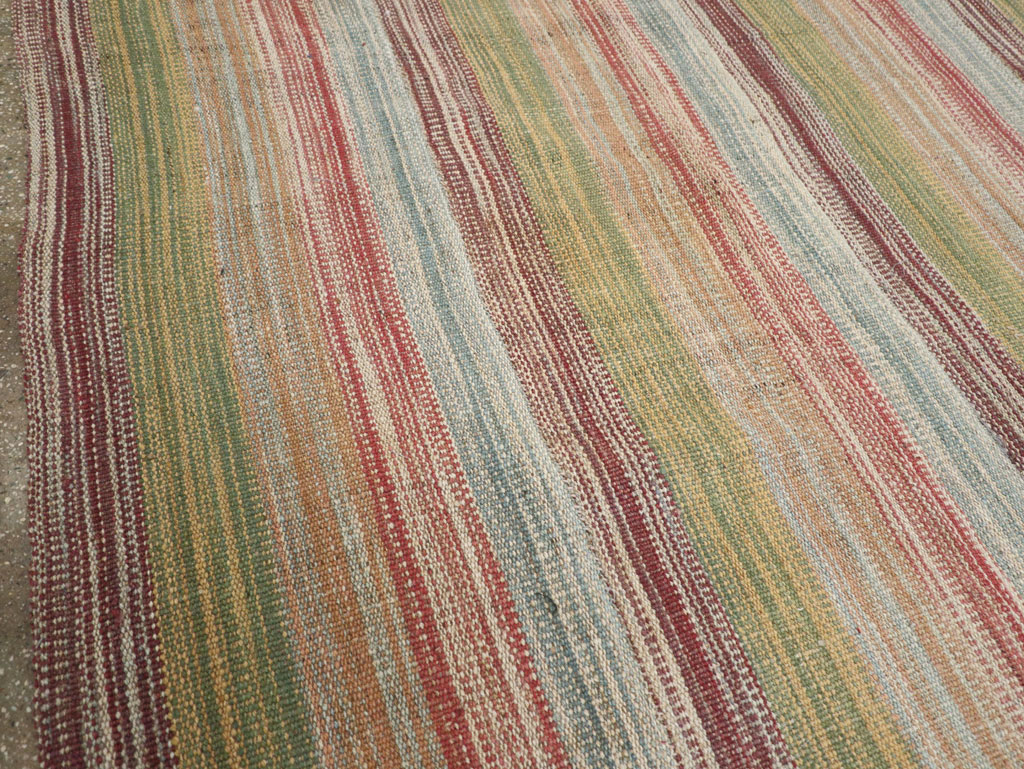 Modern Turkish Flatweave Room Size Carpet, No.30845 - Gsblank