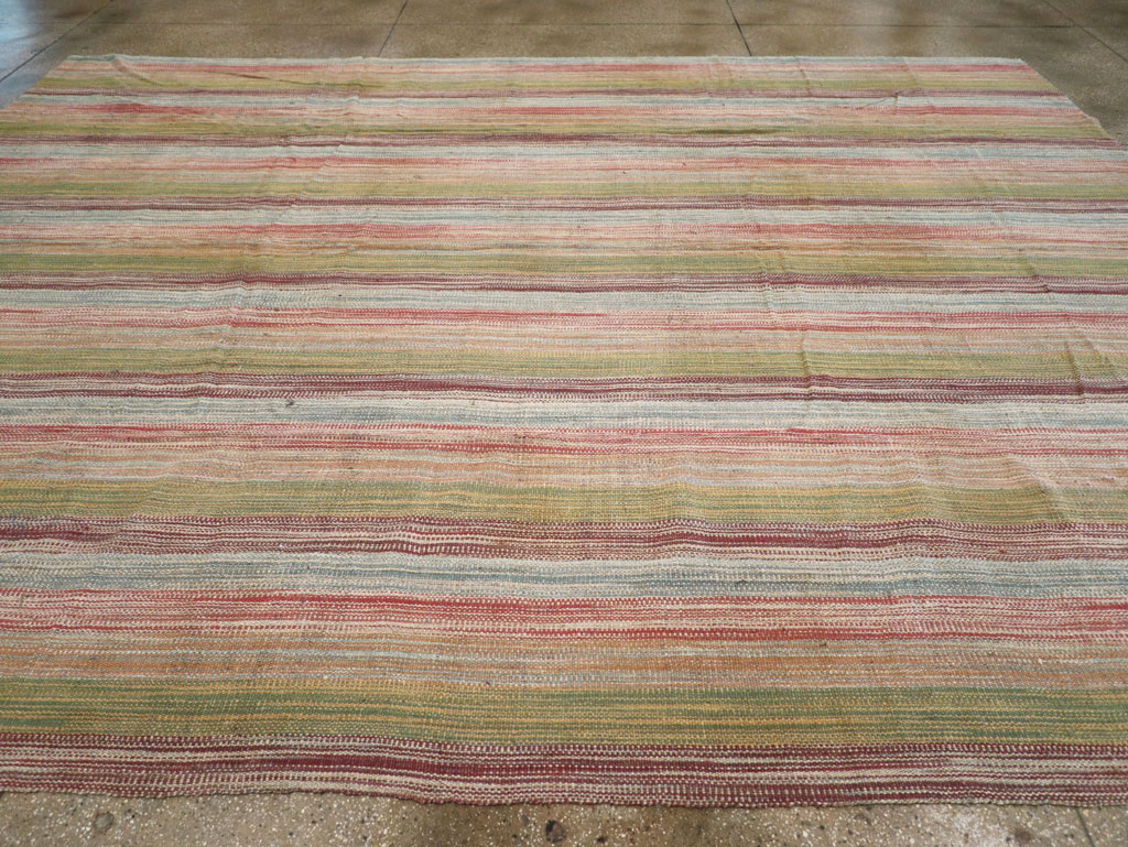 Modern Turkish Flatweave Room Size Carpet, No.30845 - Gsblank