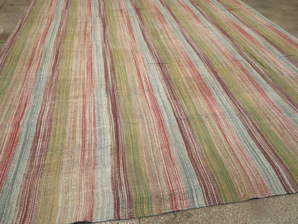 Modern Turkish Flatweave Room Size Carpet, No.30845 - Gsblank