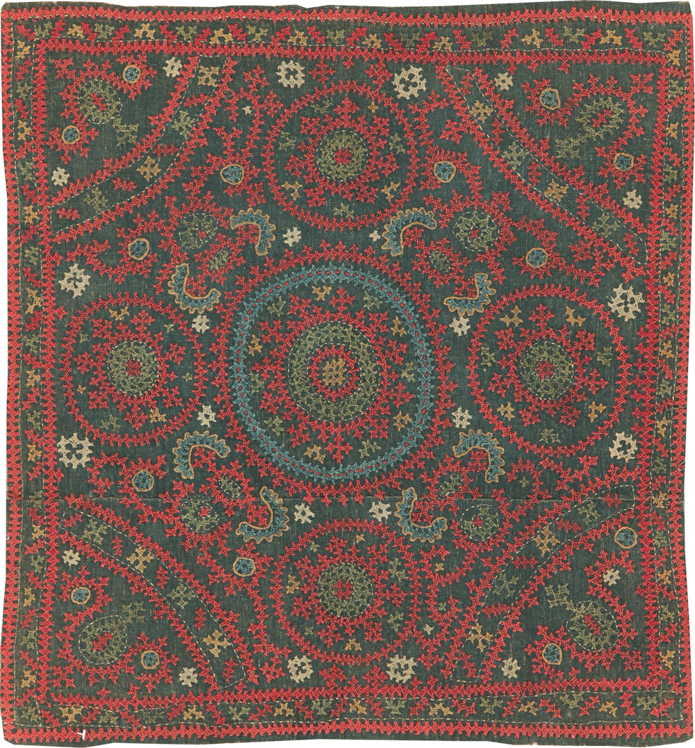Vintage Central Asian Embroidered Suzani Textile, No.30858 - Gsblank