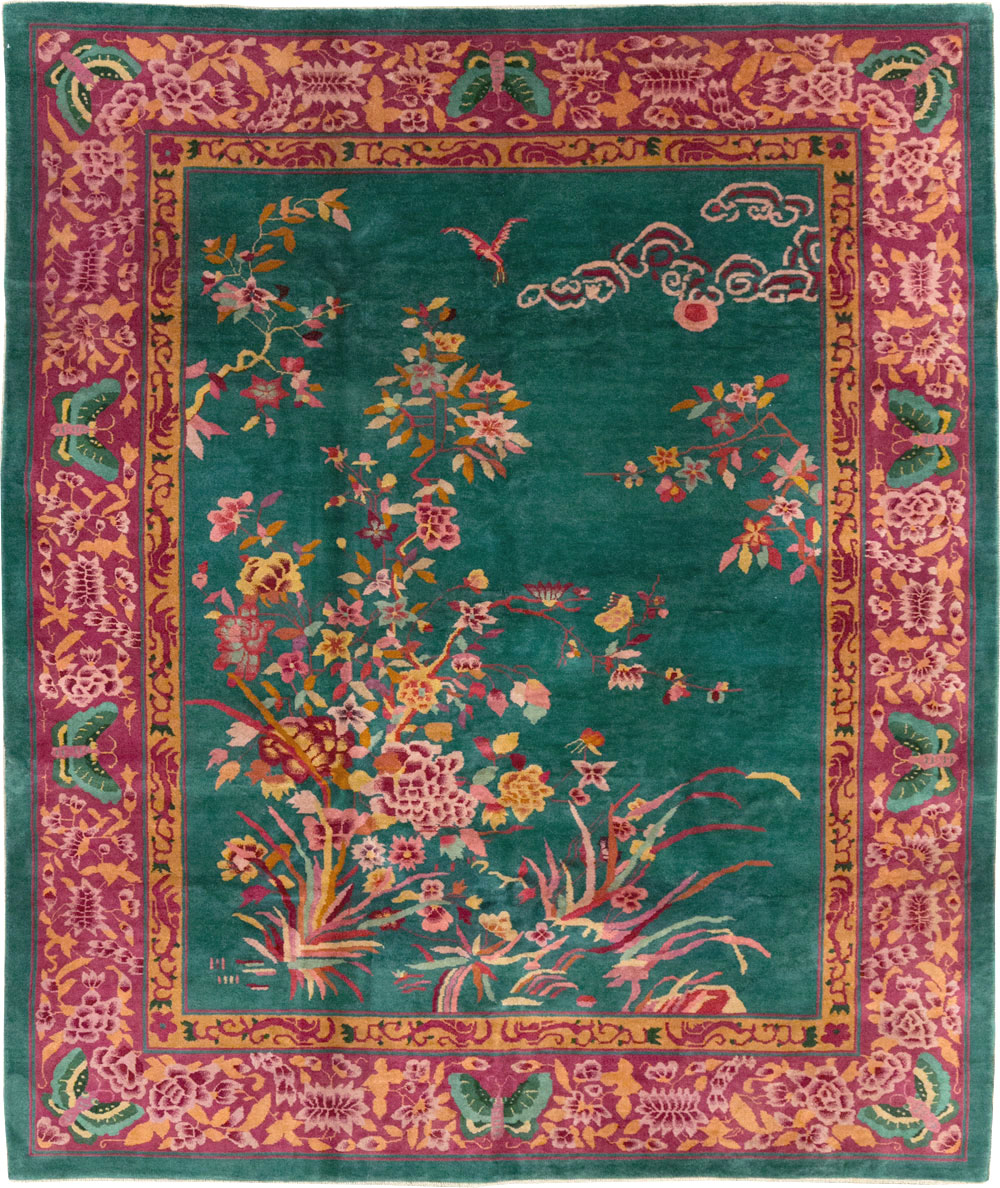 Vintage Chinese Art Deco Small Room Size Carpet, No.30861 - Gsblank