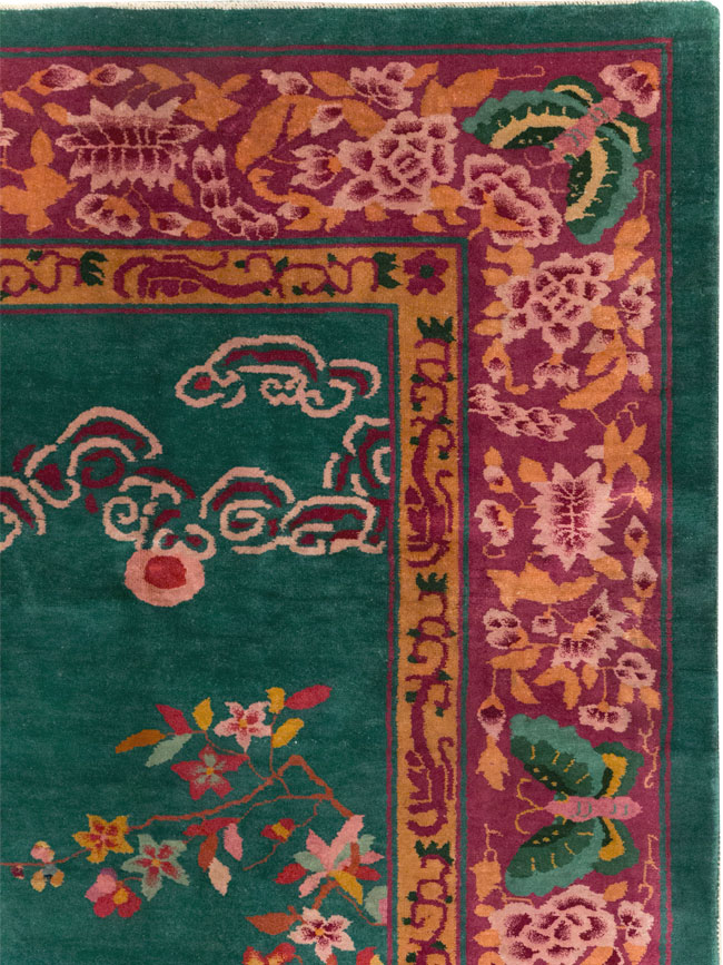 Vintage Chinese Art Deco Small Room Size Carpet, No.30861 - Gsblank