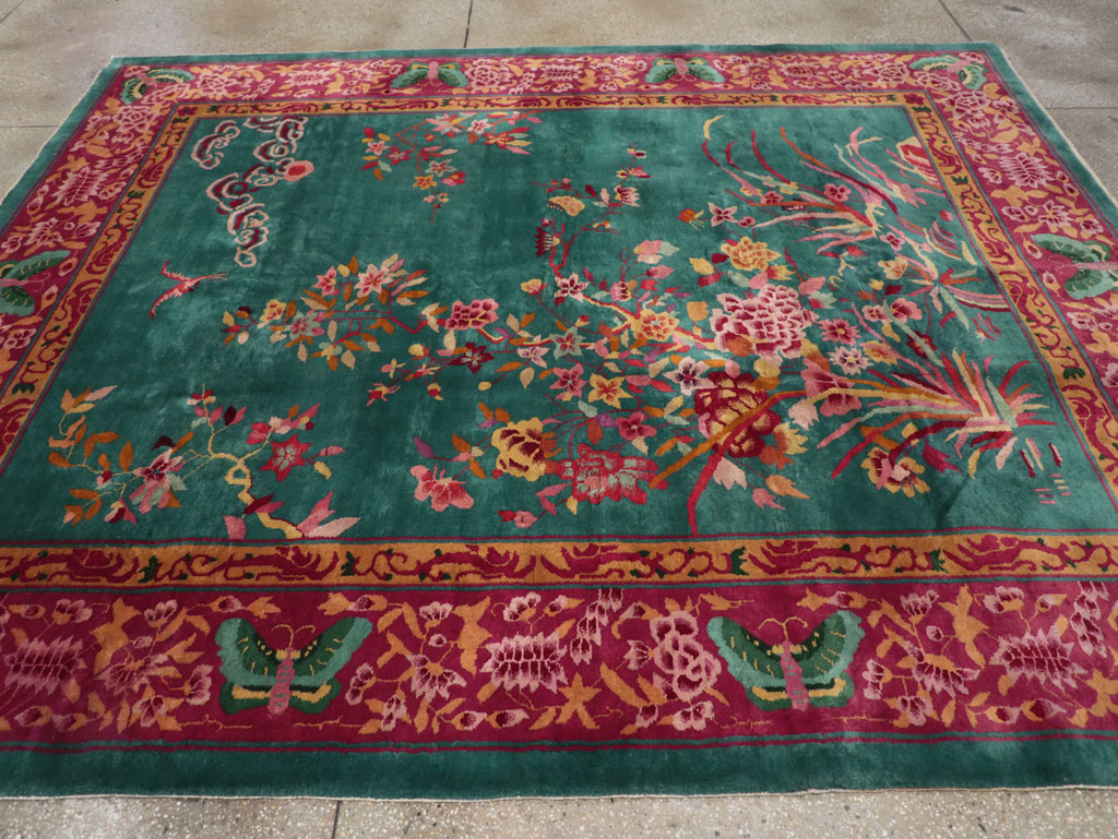 Vintage Chinese Art Deco Small Room Size Carpet, No.30861 - Gsblank