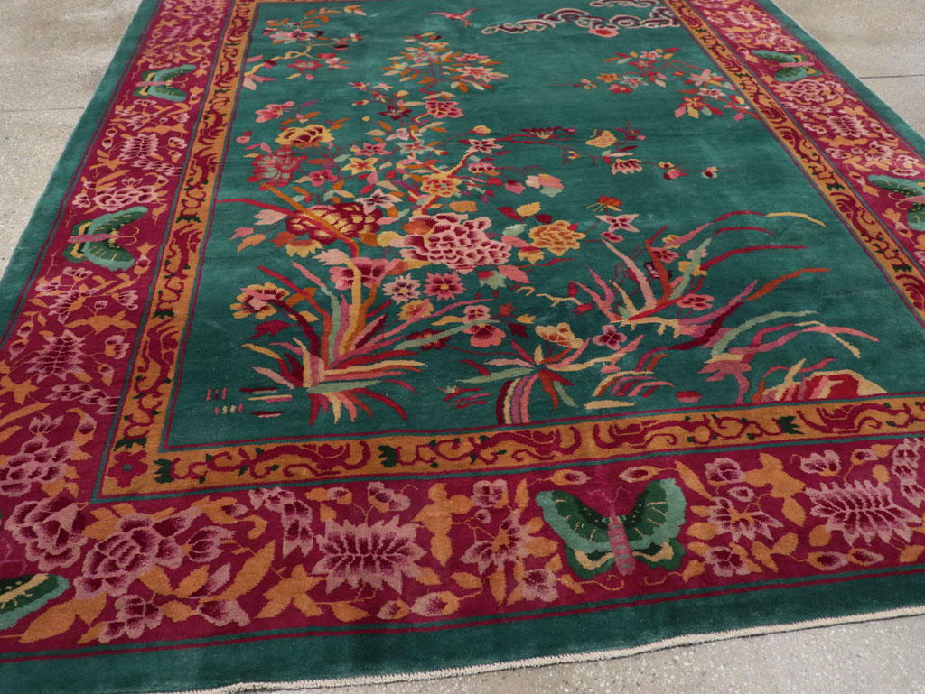 Vintage Chinese Art Deco Small Room Size Carpet, No.30861 - Gsblank