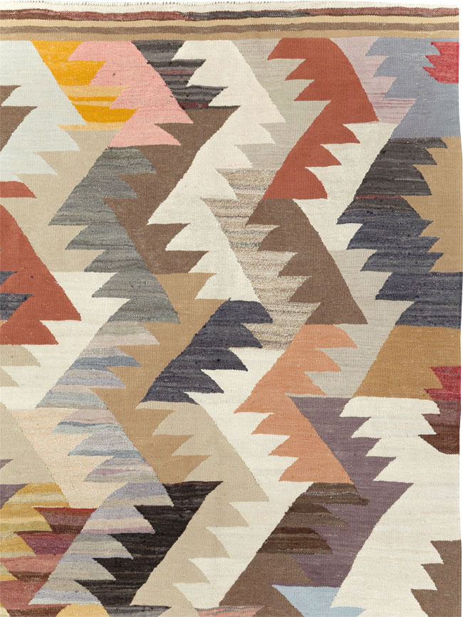 Contemporary Turkish Flatweave Kilim Room Size Carpet, No.30862 - Gsblank