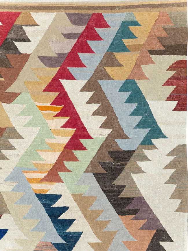 Contemporary Turkish Flatweave Kilim Room Size Carpet, No.30862 - Gsblank