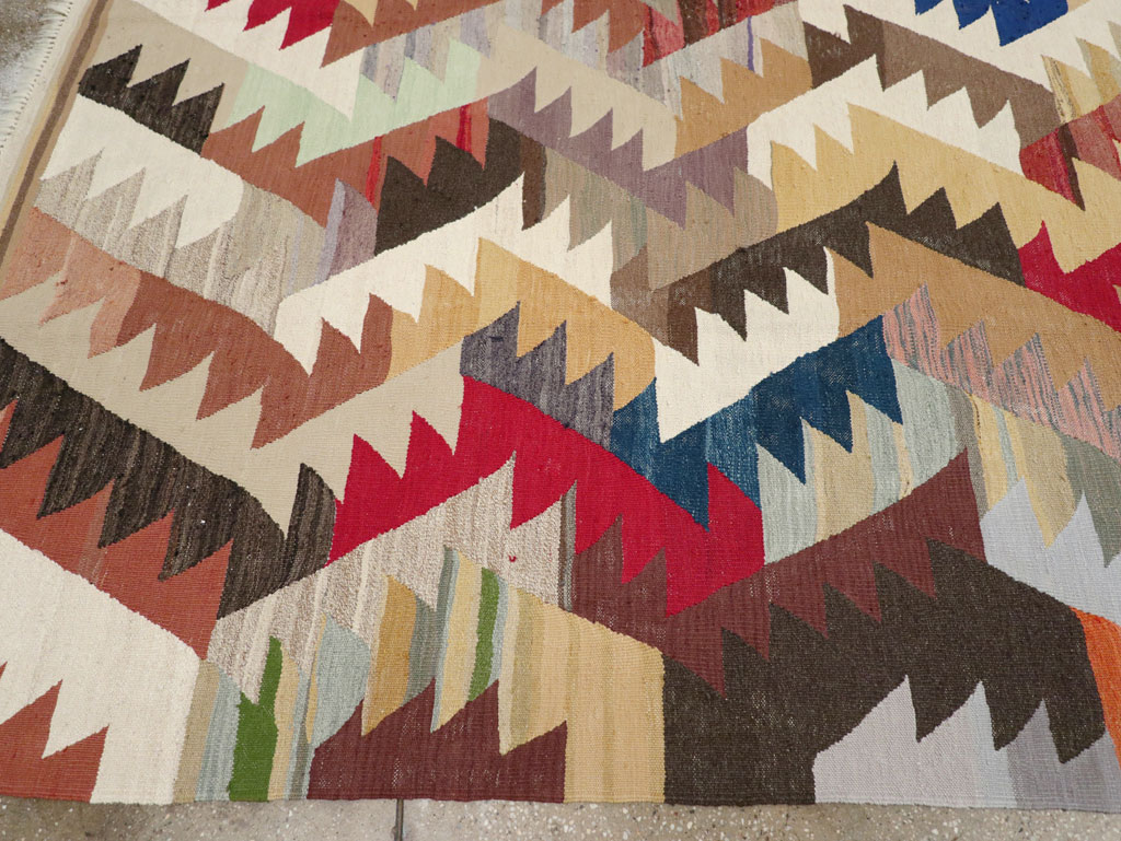 Contemporary Turkish Flatweave Kilim Room Size Carpet, No.30862 - Gsblank