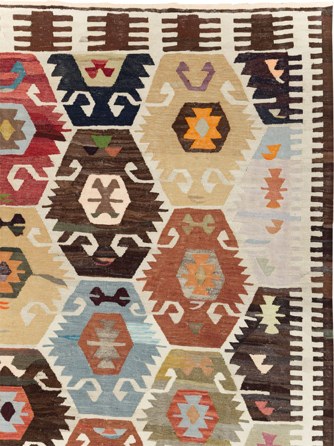 Contemporary Turkish Flatweave Kilim Room Size Carpet, No.30863 - Gsblank