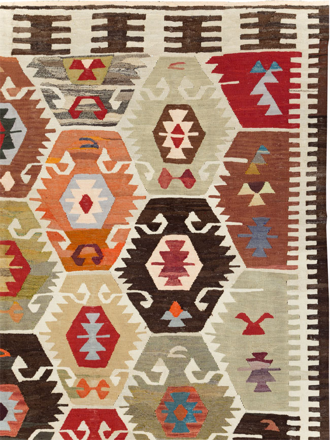 Contemporary Turkish Flatweave Kilim Room Size Carpet, No.30863 - Gsblank