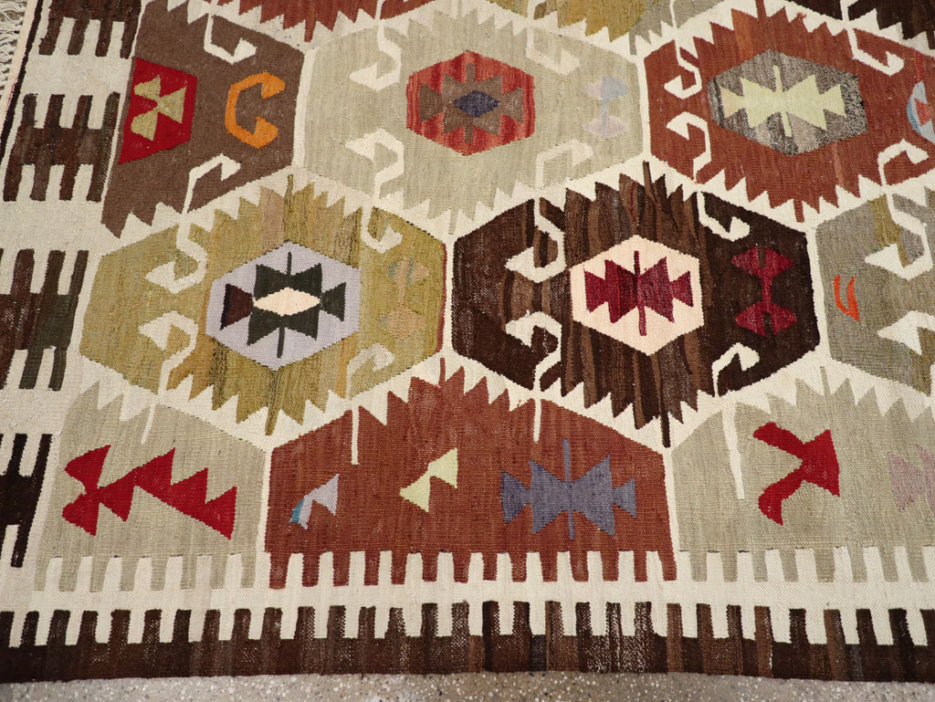 Contemporary Turkish Flatweave Kilim Room Size Carpet, No.30863 - Gsblank