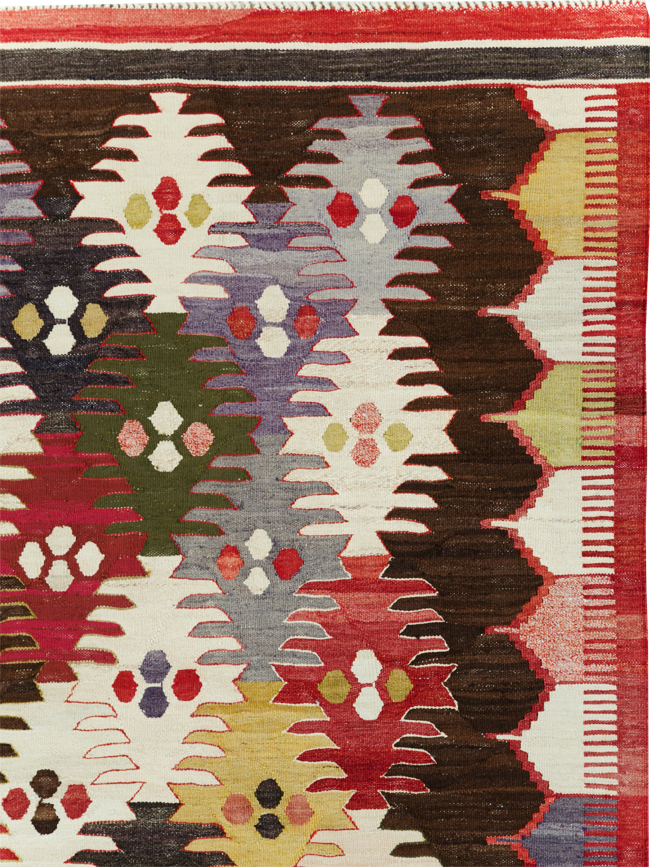 Contemporary Turkish Flatweave Kilim Small Room Size Carpet, No.30864 - Gsblank