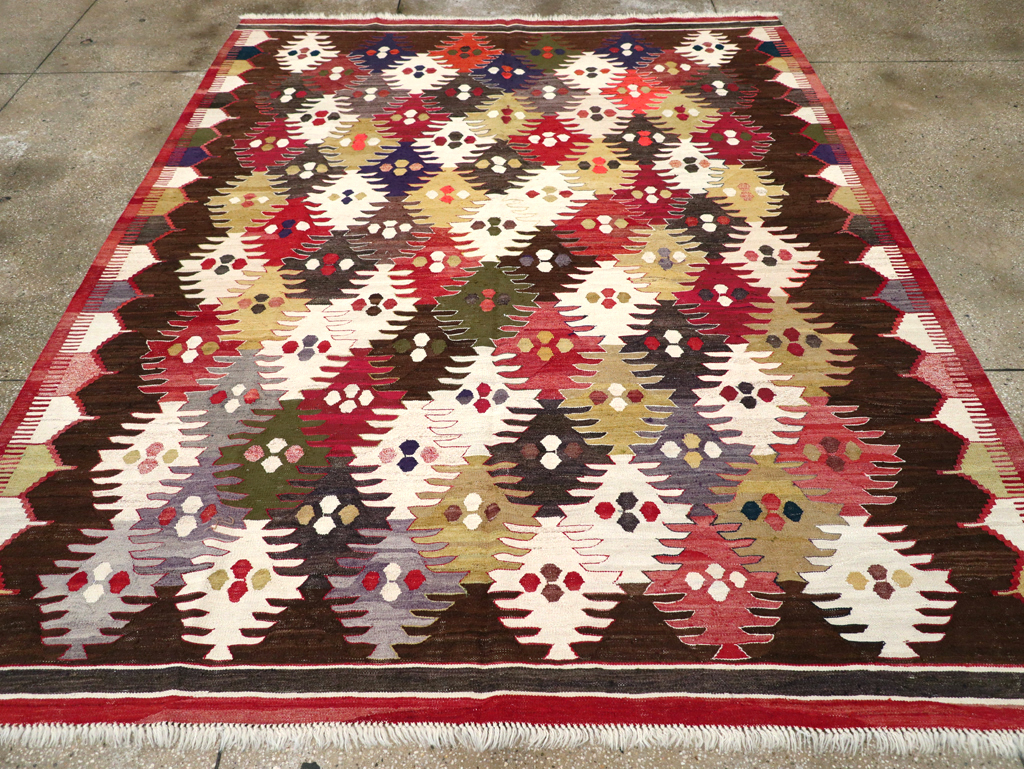 Contemporary Turkish Flatweave Kilim Small Room Size Carpet, No.30864 - Gsblank
