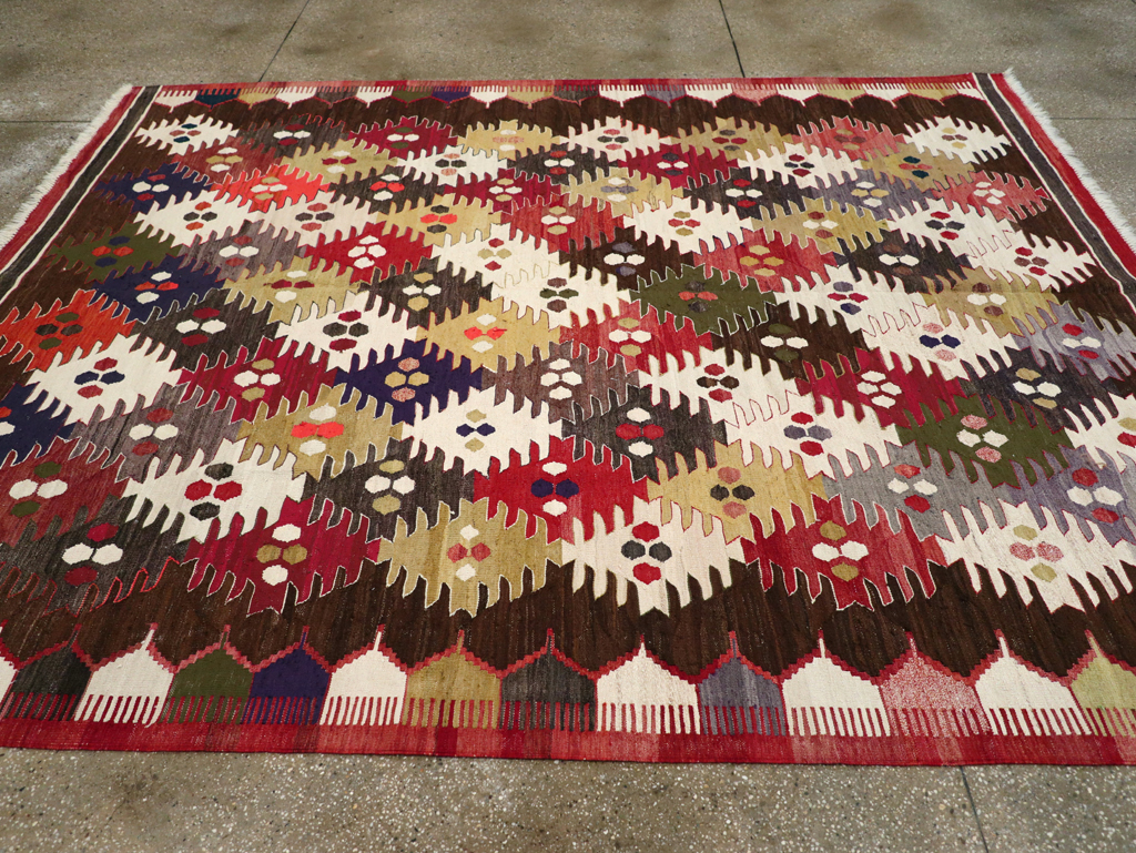 Contemporary Turkish Flatweave Kilim Small Room Size Carpet, No.30864 - Gsblank