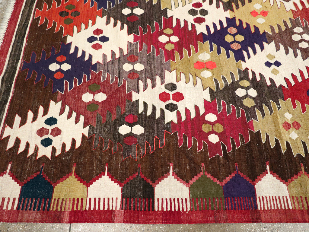 Contemporary Turkish Flatweave Kilim Small Room Size Carpet, No.30864 - Gsblank