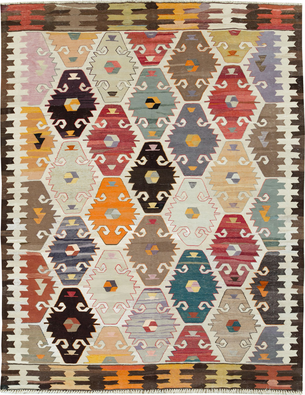 Contemporary Turkish Flatweave Kilim Room Size Carpet, No.30865 - Gsblank