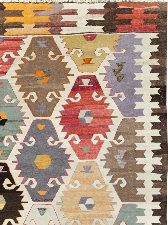 Contemporary Turkish Flatweave Kilim Room Size Carpet, No.30865 - Gsblank