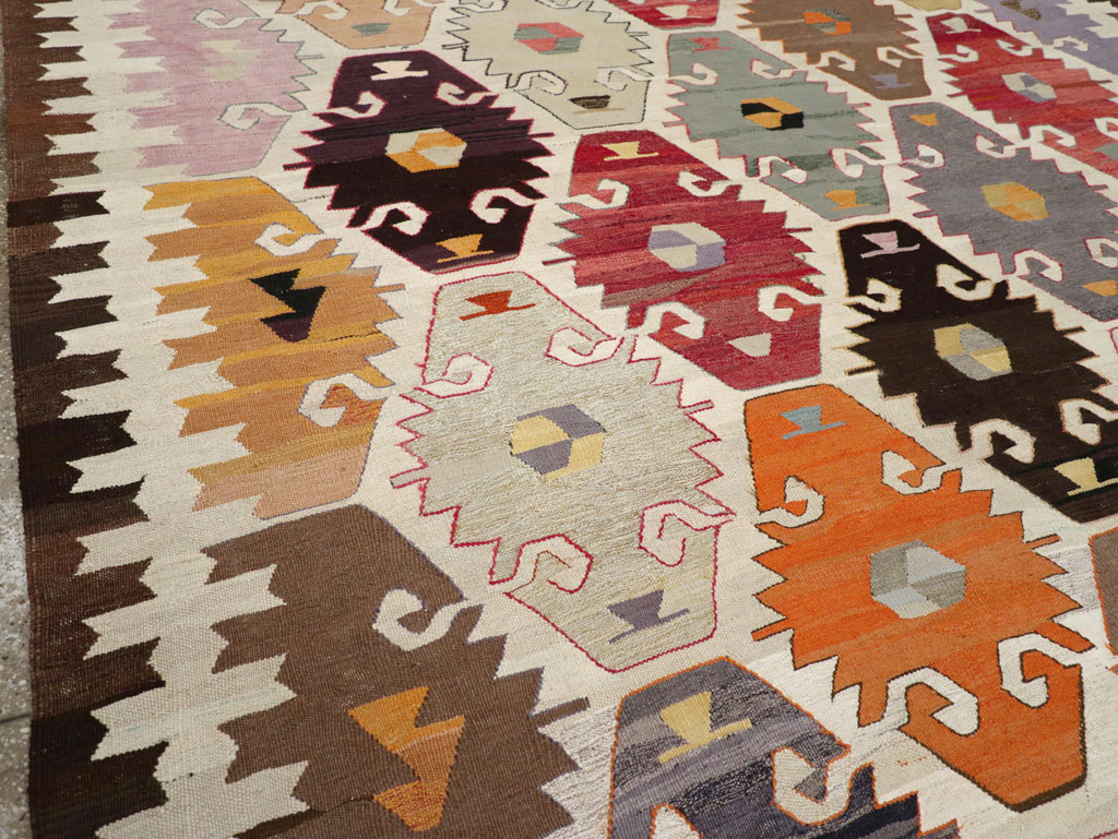Contemporary Turkish Flatweave Kilim Room Size Carpet, No.30865 - Gsblank