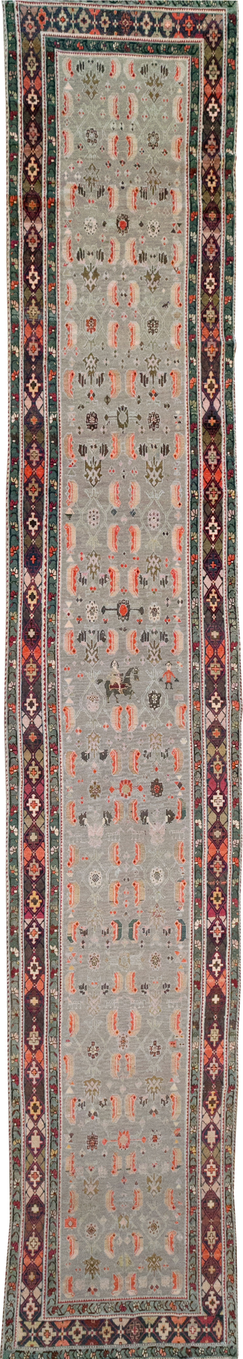 Antique Caucasian Karabagh Wide Gallery Runner, No.30873 - Gsblank