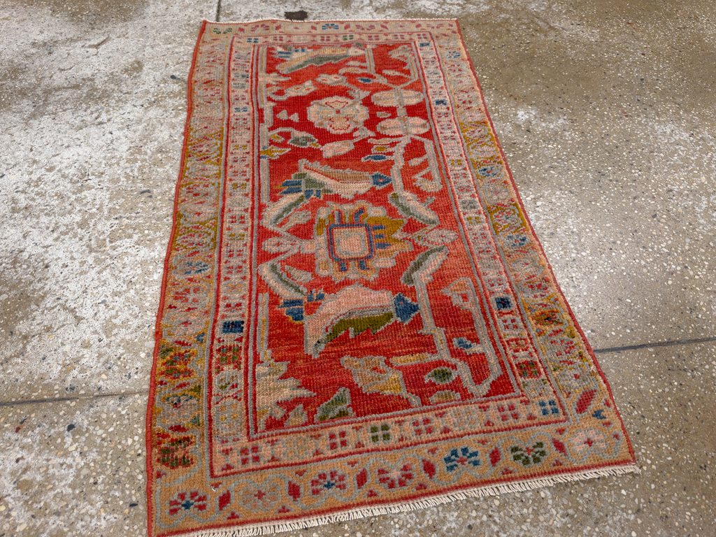 Antique Persian Sultanabad Throw Rug (Pair: 2 of 2), No.30880 - Gsblank