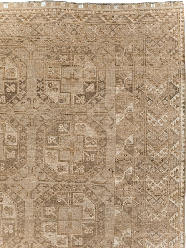 Vintage Central Asian Turkoman Tribal Room Size Carpet, No.30883 - Gsblank