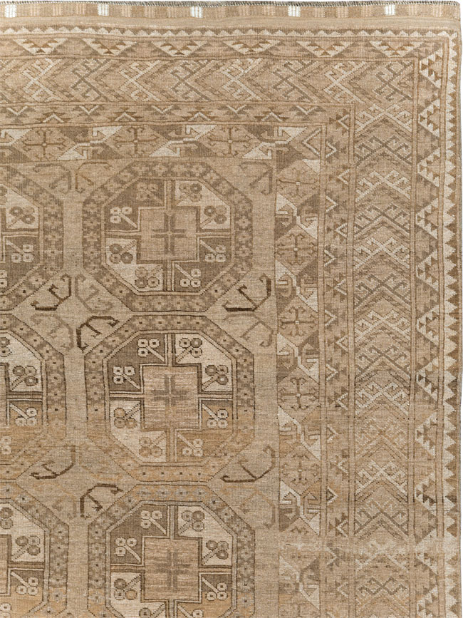 Vintage Central Asian Turkoman Tribal Room Size Carpet, No.30883 - Gsblank