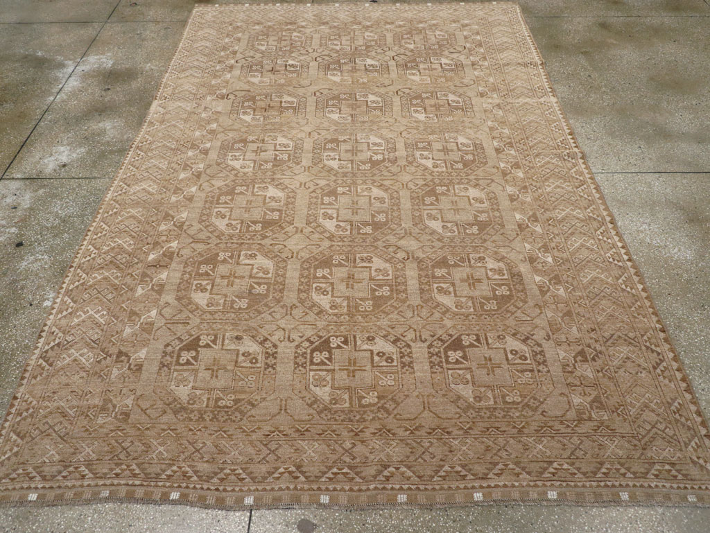 Vintage Central Asian Turkoman Tribal Room Size Carpet, No.30883 - Gsblank