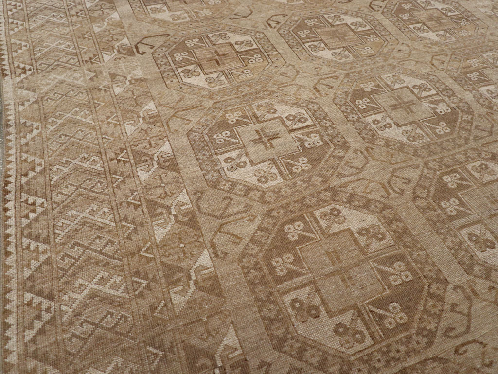 Vintage Central Asian Turkoman Tribal Room Size Carpet, No.30883 - Gsblank