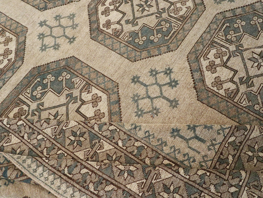 Vintage Central Asian Turkoman Small Room Size Tribal Carpet, No.30884 - Gsblank