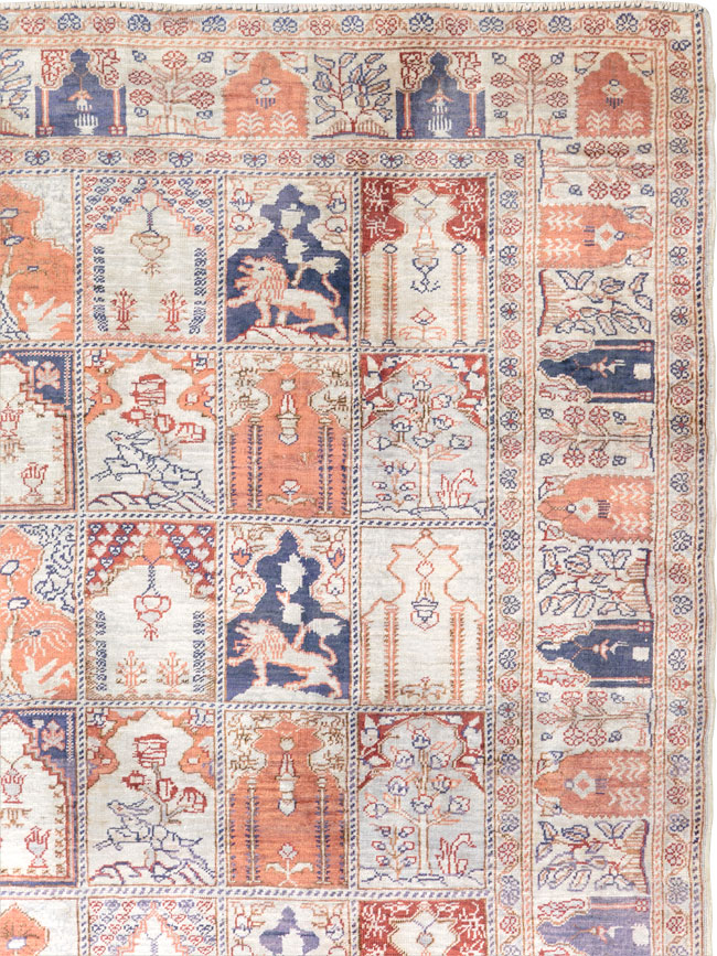 Vintage Turkish Kayseri Throw Rug, No.30895 - Gsblank