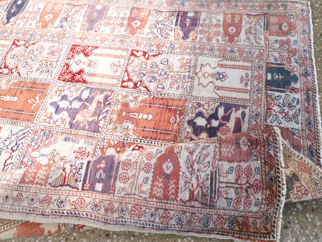 Vintage Turkish Kayseri Throw Rug, No.30895 - Gsblank