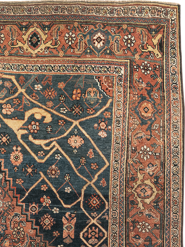 Antique Persian Bidjar Accent Rug, No.30899 - Gsblank
