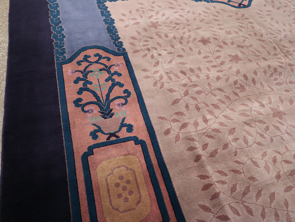 Vintage Chinese Art Deco Room Size Carpet, No.30901 - Gsblank