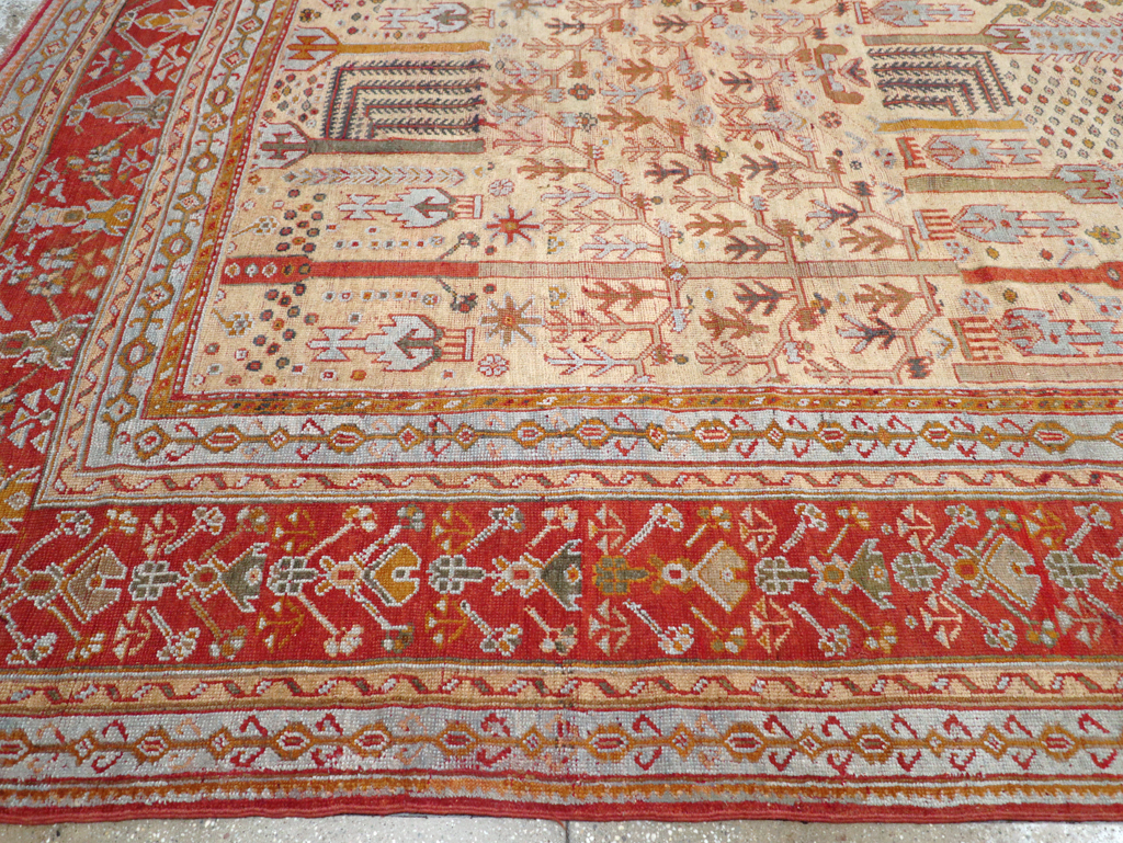 Antique Turkish Oushak Large Room Size Carpet, No.30902 - Gsblank