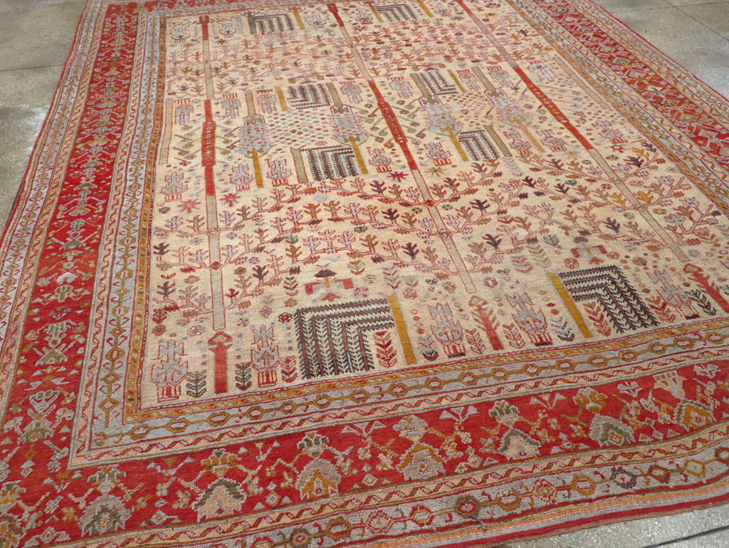 Antique Turkish Oushak Large Room Size Carpet, No.30902 - Gsblank