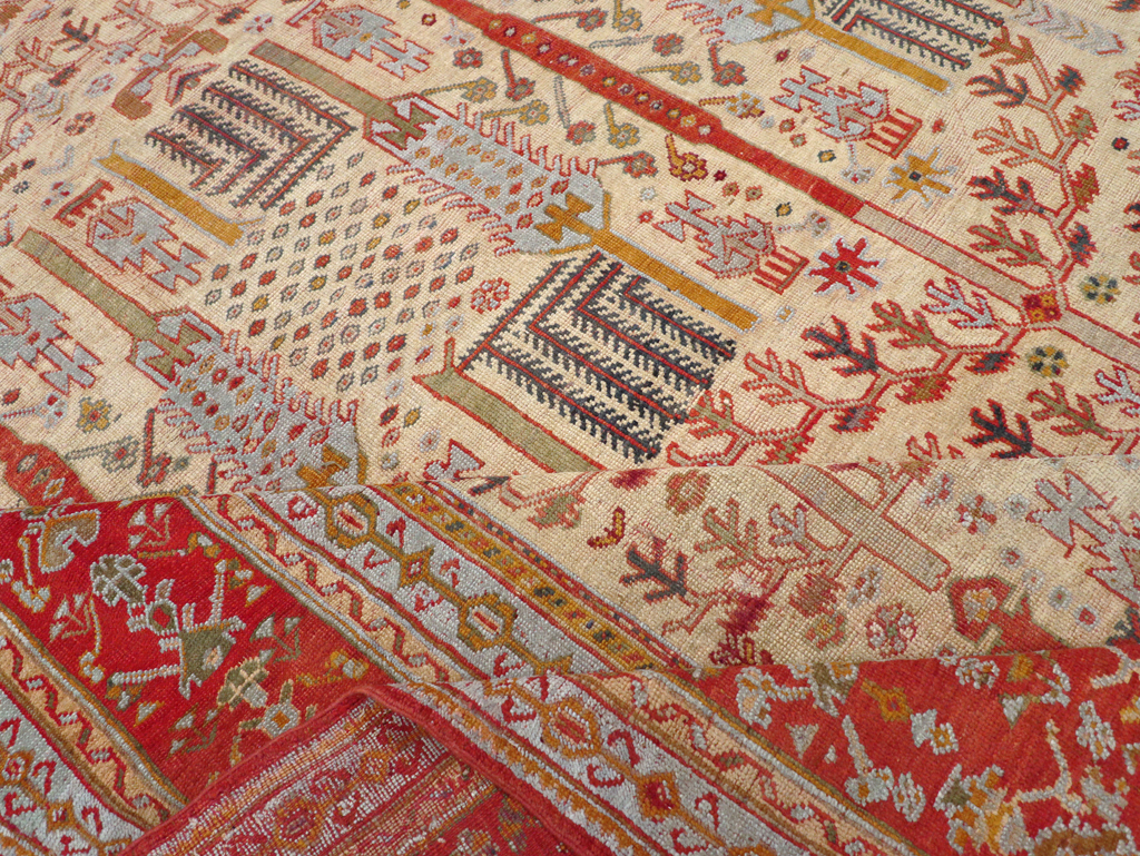 Antique Turkish Oushak Large Room Size Carpet, No.30902 - Gsblank
