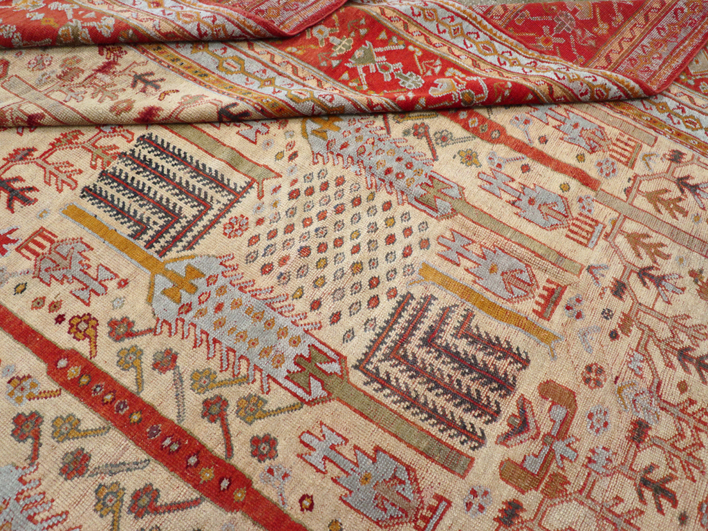 Antique Turkish Oushak Large Room Size Carpet, No.30902 - Gsblank