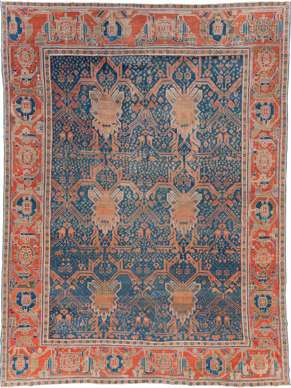 Antique Persian Bakshaish Room Size Carpet, No.30903 - Gsblank
