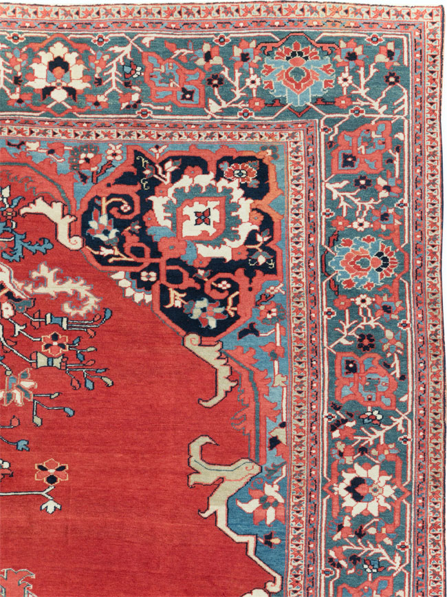 Antique Persian Serapi Room Size Carpet, No.30912 - Gsblank