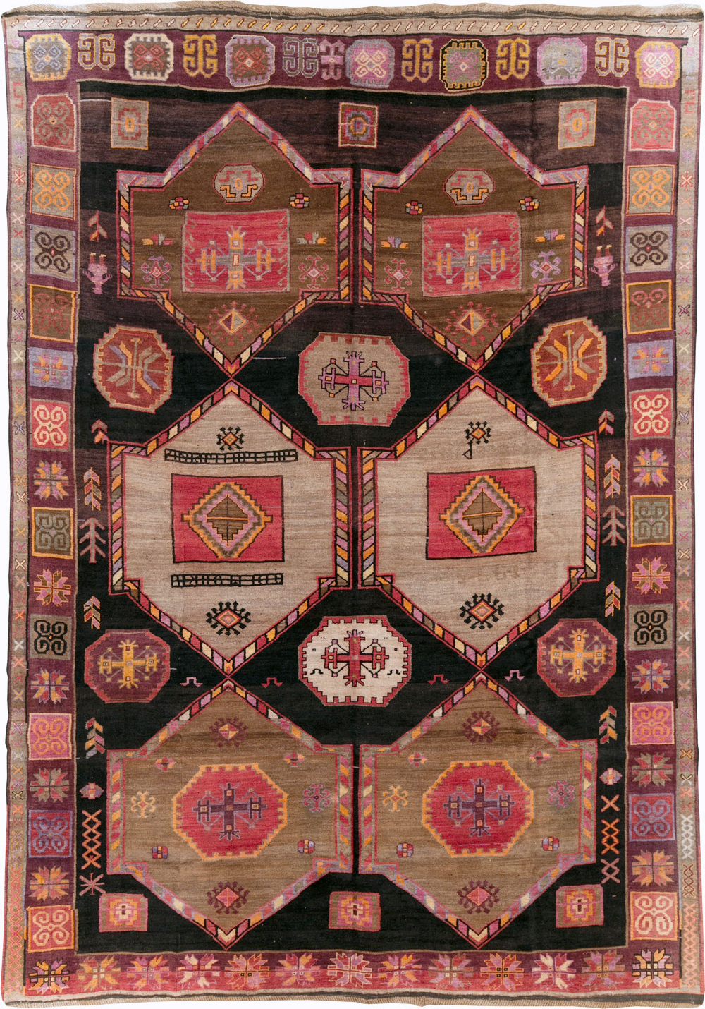 Vintage Turkish Anatolian Tribal Room Size Carpet, No.30914 - Gsblank