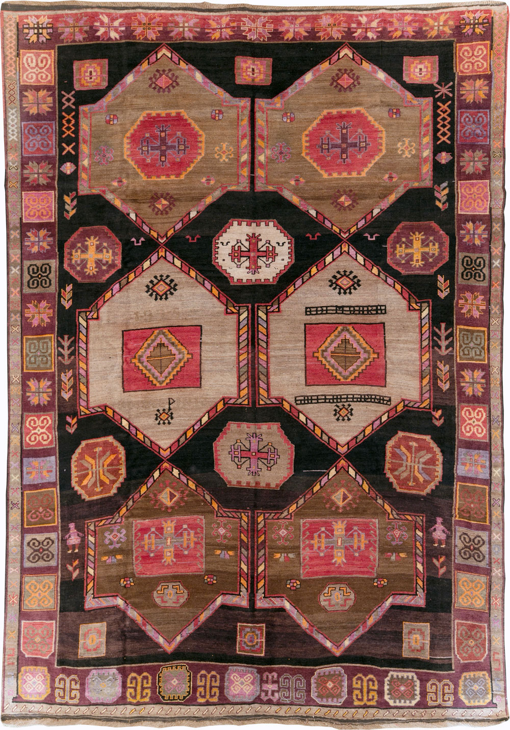 Vintage Turkish Anatolian Tribal Room Size Carpet, No.30914 - Gsblank